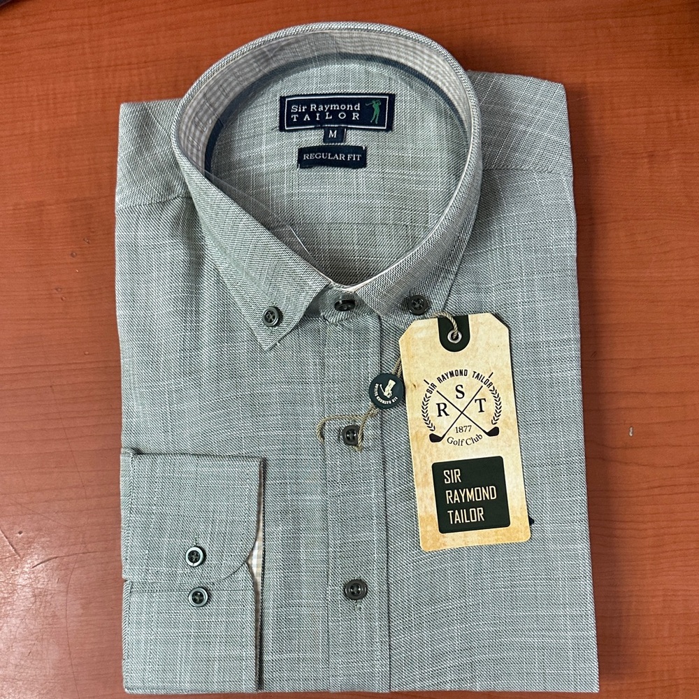 Raymond Tailor Gray Men's Casual Button Down Shirt